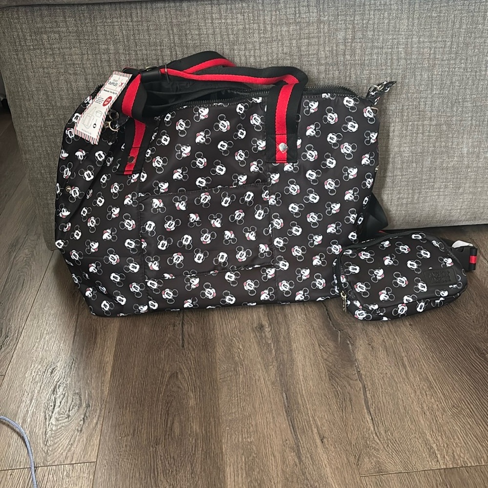 Mickey Mouse Black Tote Bag with Pouch